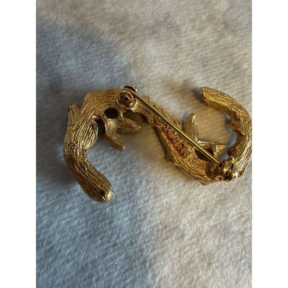 Vintage Sarah Coventry Gold Tone Initial S Branch Leaf Brooch Pin Signed - Picture 5 of 5